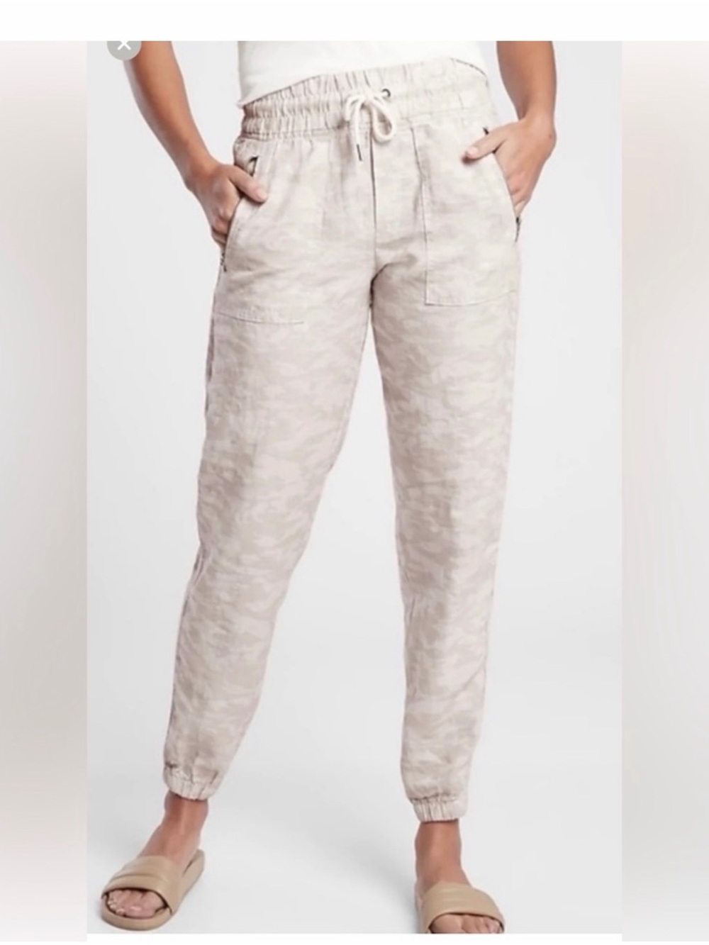 Athleta Light Beige Camo Joggers